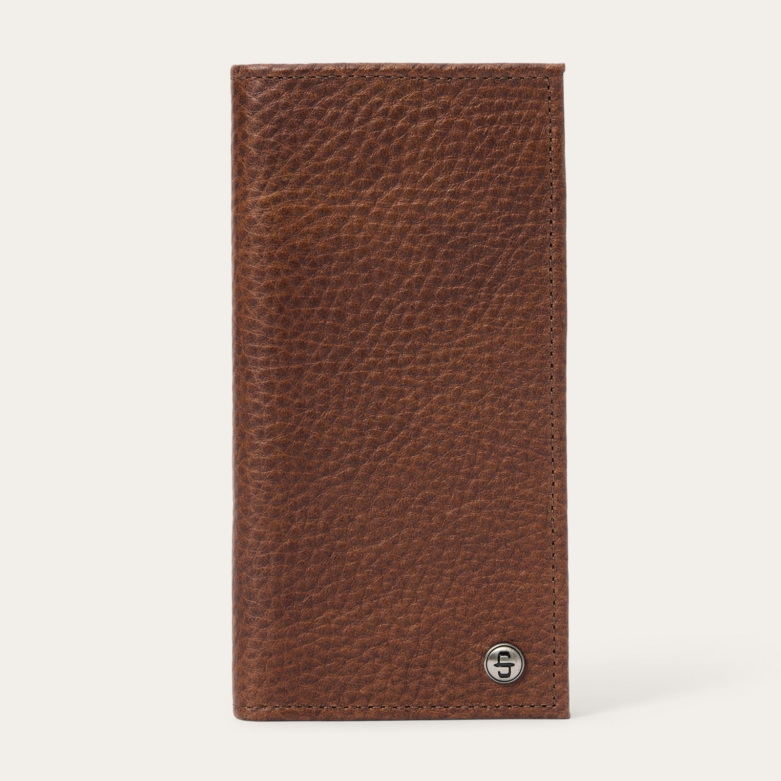 Bison Leather Stetson Rivet Checkbook Wallet | Stetson Hazelnut Bison