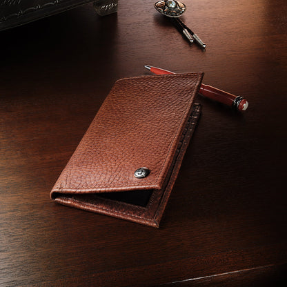 Bison Leather Stetson Rivet Checkbook Wallet | Stetson Hazelnut Bison