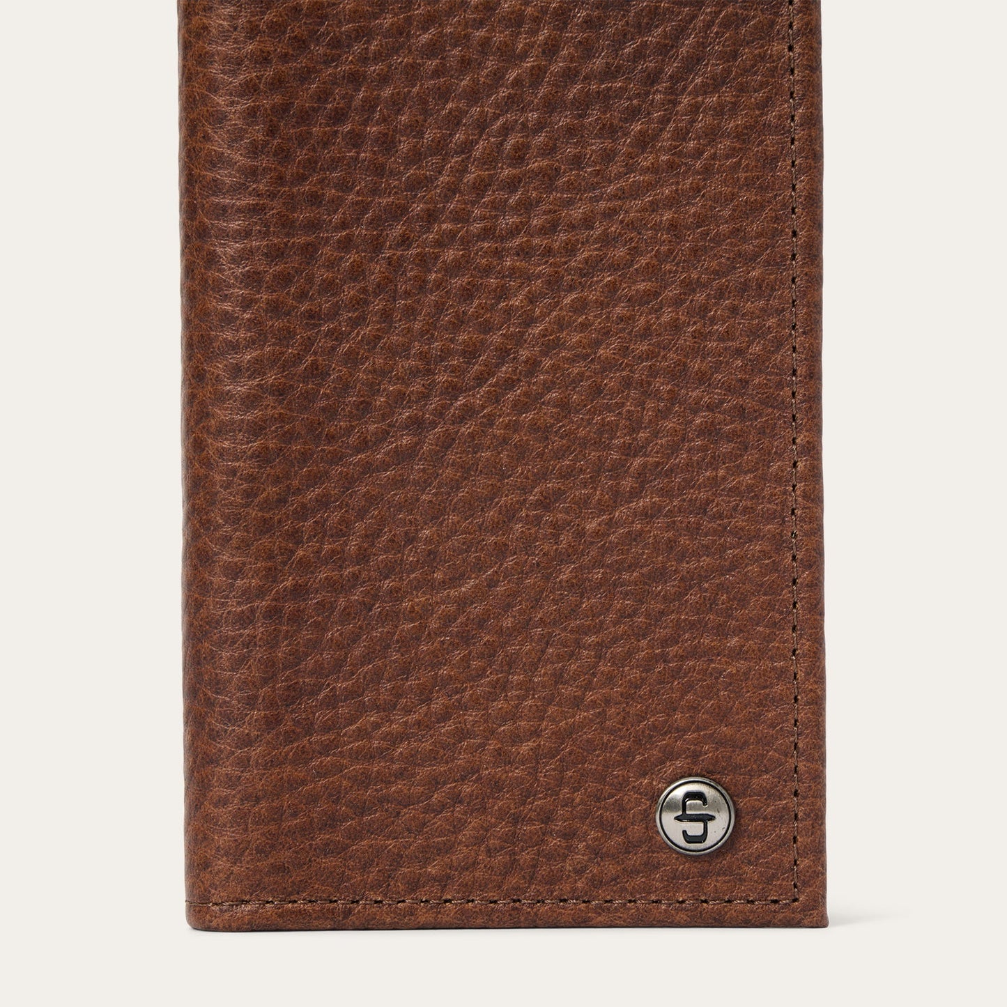 Bison Leather Stetson Rivet Checkbook Wallet | Stetson Hazelnut Bison