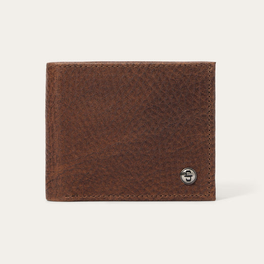 Bison Leather Stetson Rivet Bi-Fold Wallet | Stetson Hazelnut Bison