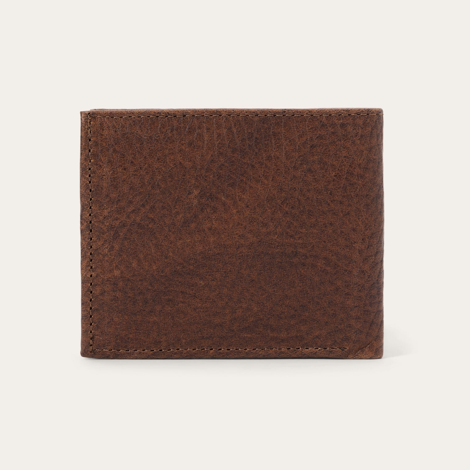 Bison Leather Stetson Rivet Bi-Fold Wallet | Stetson Hazelnut Bison
