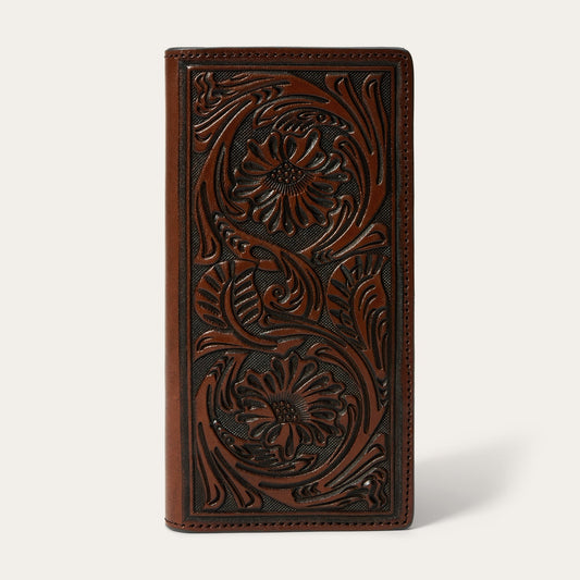 Tooled Checkbook | Stetson Brown