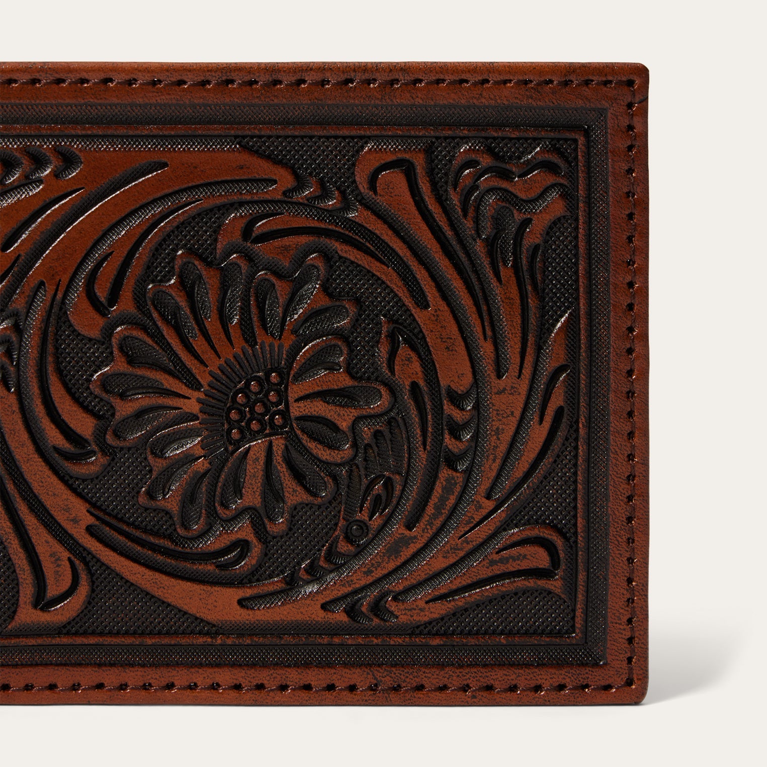 Tooled Bi-Fold Wallet | Stetson Brown