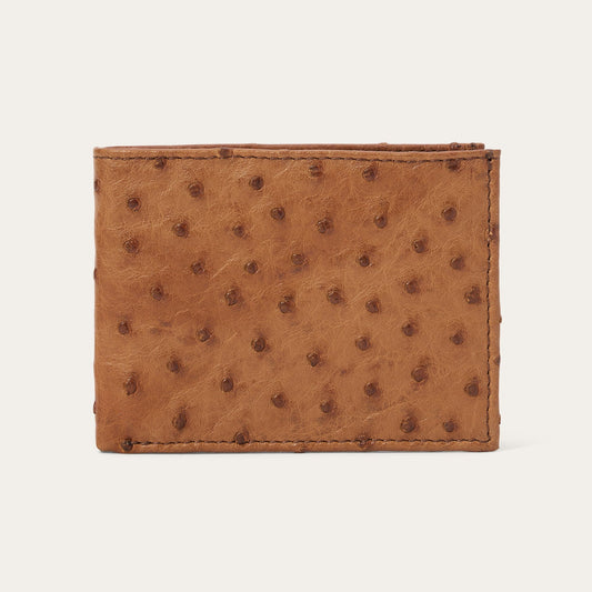 Ostrich Bi-Fold Wallet | Stetson Antique Cognac