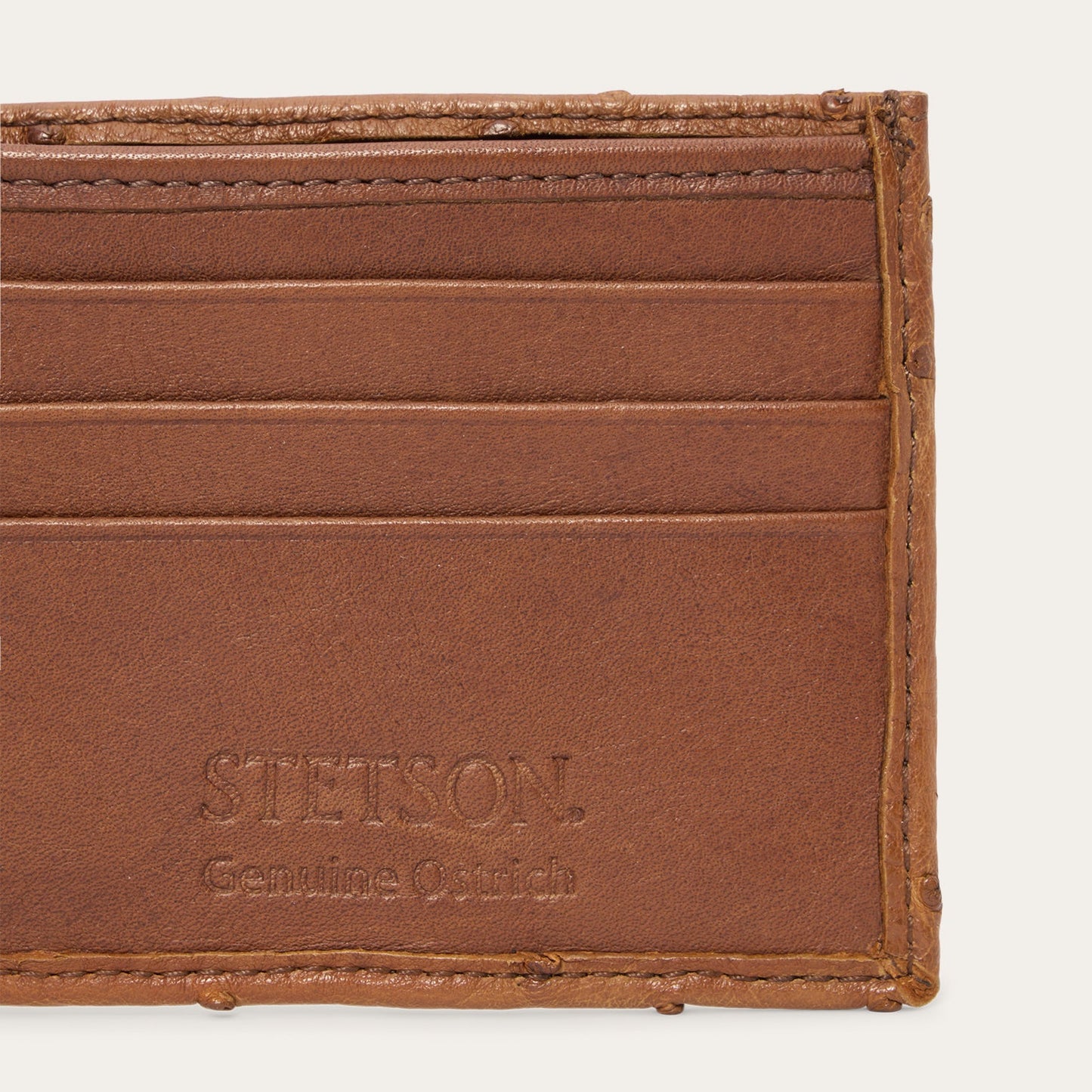 Ostrich Bi-Fold Wallet | Stetson Antique Cognac