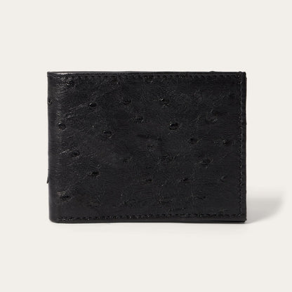Ostrich Bi-Fold Wallet | Stetson Black Classic