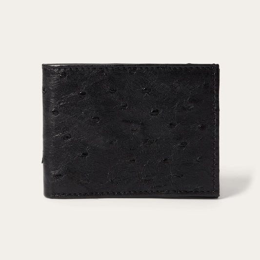 Ostrich Bi-Fold Wallet | Stetson Black Classic