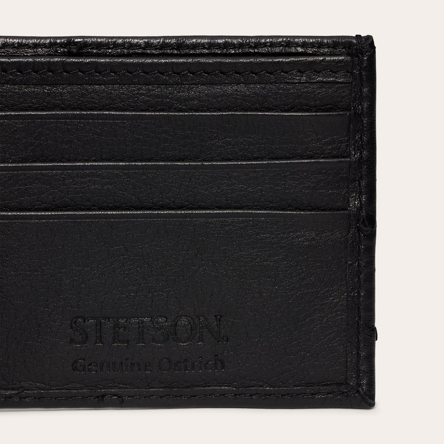 Ostrich Bi-Fold Wallet | Stetson Black Classic