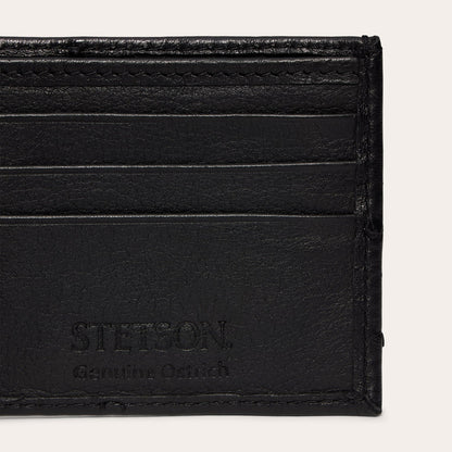 Ostrich Bi-Fold Wallet | Stetson Black Classic