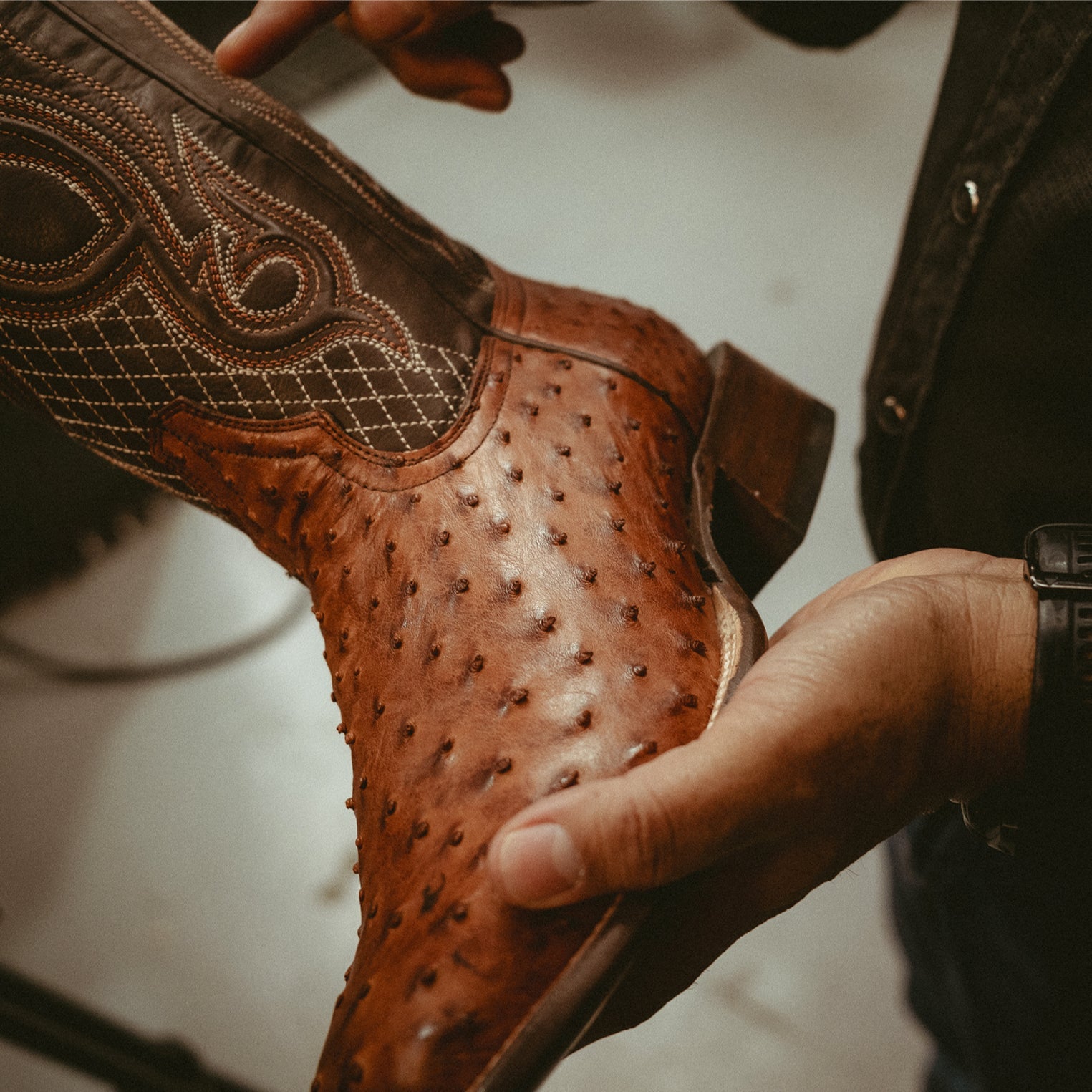 Ozzy Ostrich Boot | Stetson Brown
