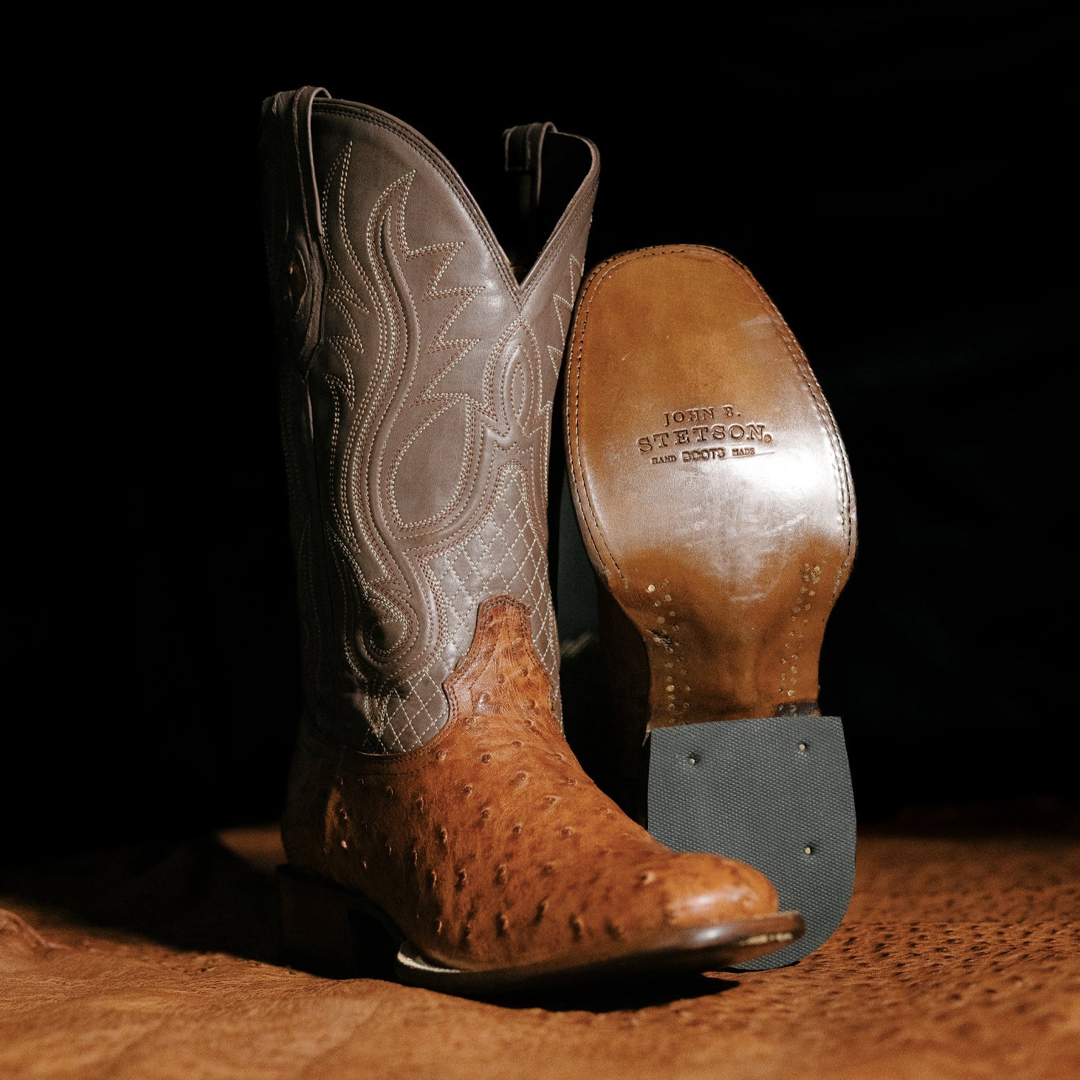 Ozzy Ostrich Boot | Stetson Brown