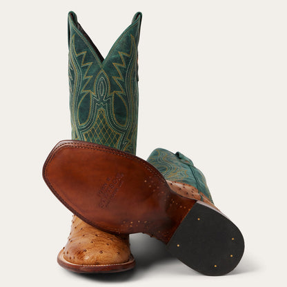 Ozzy Ostrich Boot | Stetson Tan