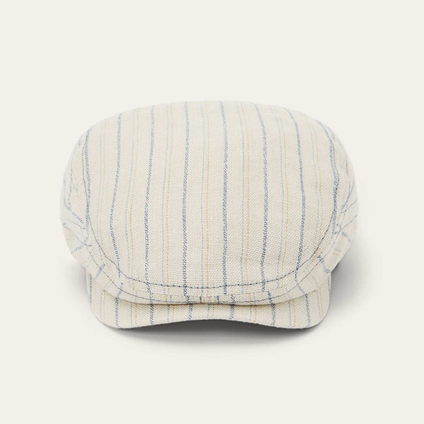 Striped Linen Driver Cap | Stetson Off White With Stripes
