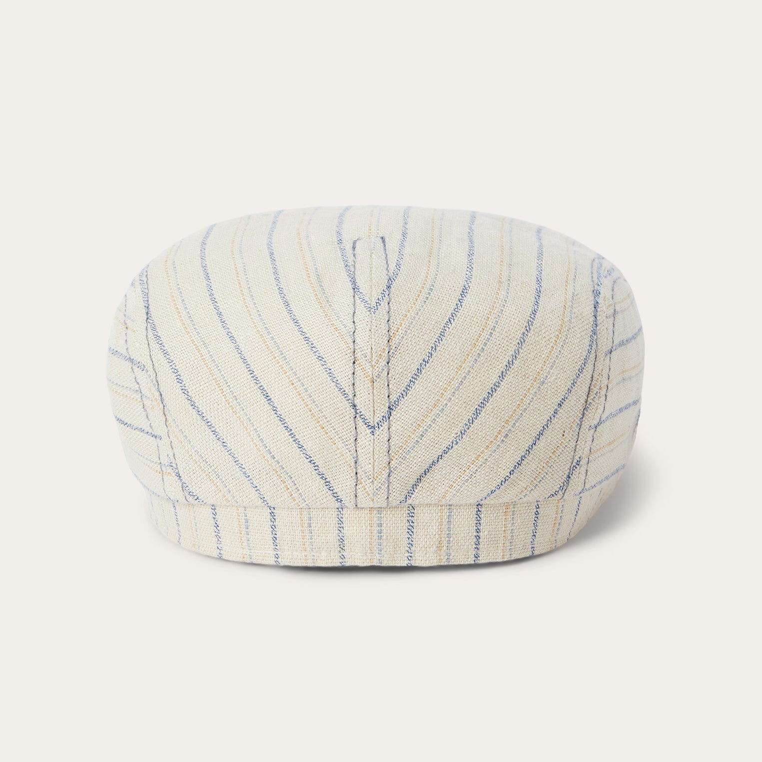 Striped Linen Driver Cap | Stetson Off White With Stripes