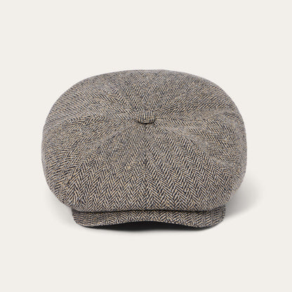 Herringbone Silk Hatteras | Stetson Black/Brown Herringbone