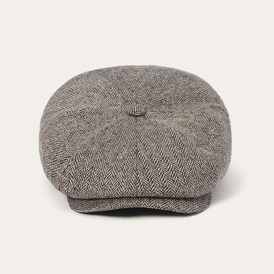 Herringbone Silk Hatteras | Stetson Black/Brown Herringbone