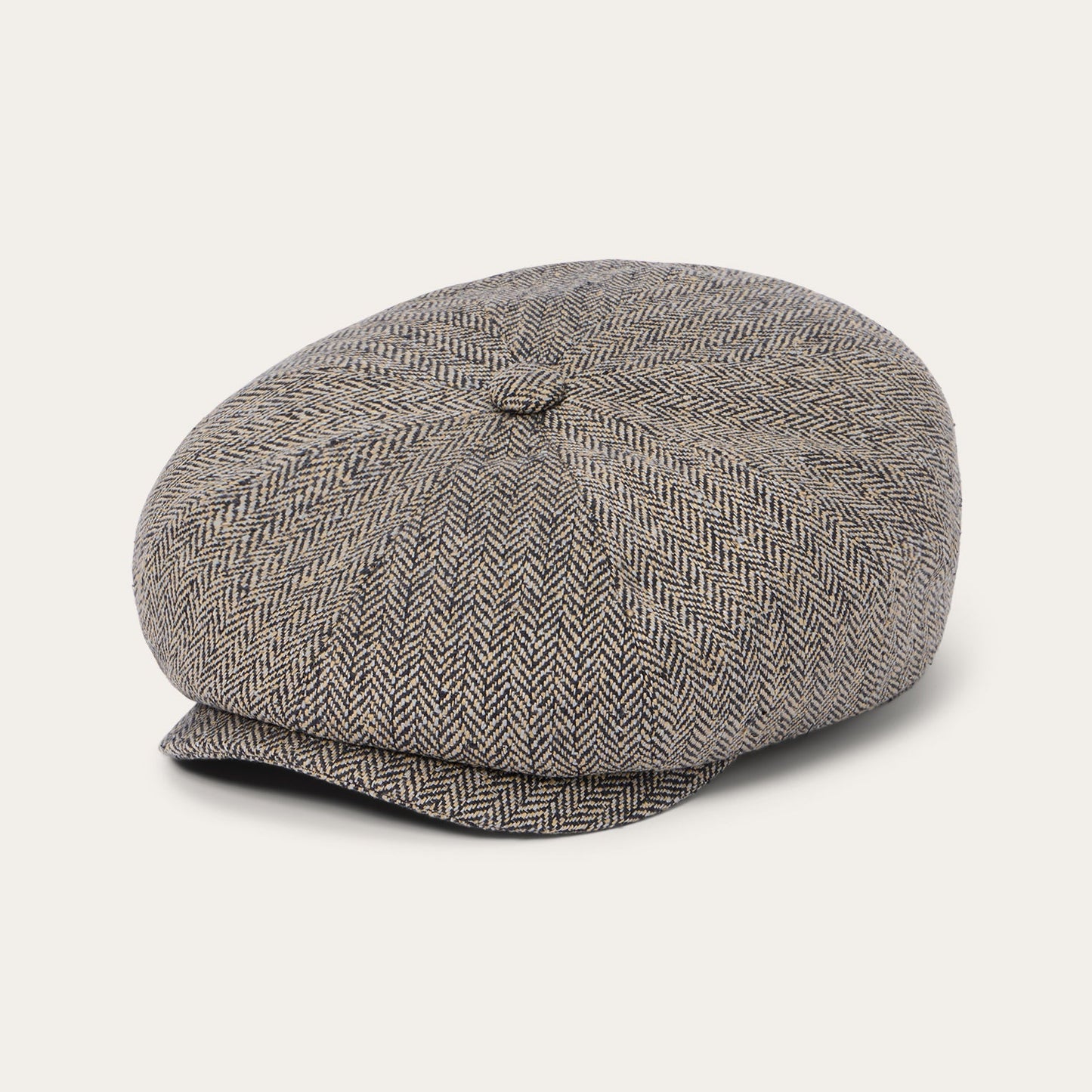 Herringbone Silk Hatteras | Stetson Black/Brown Herringbone