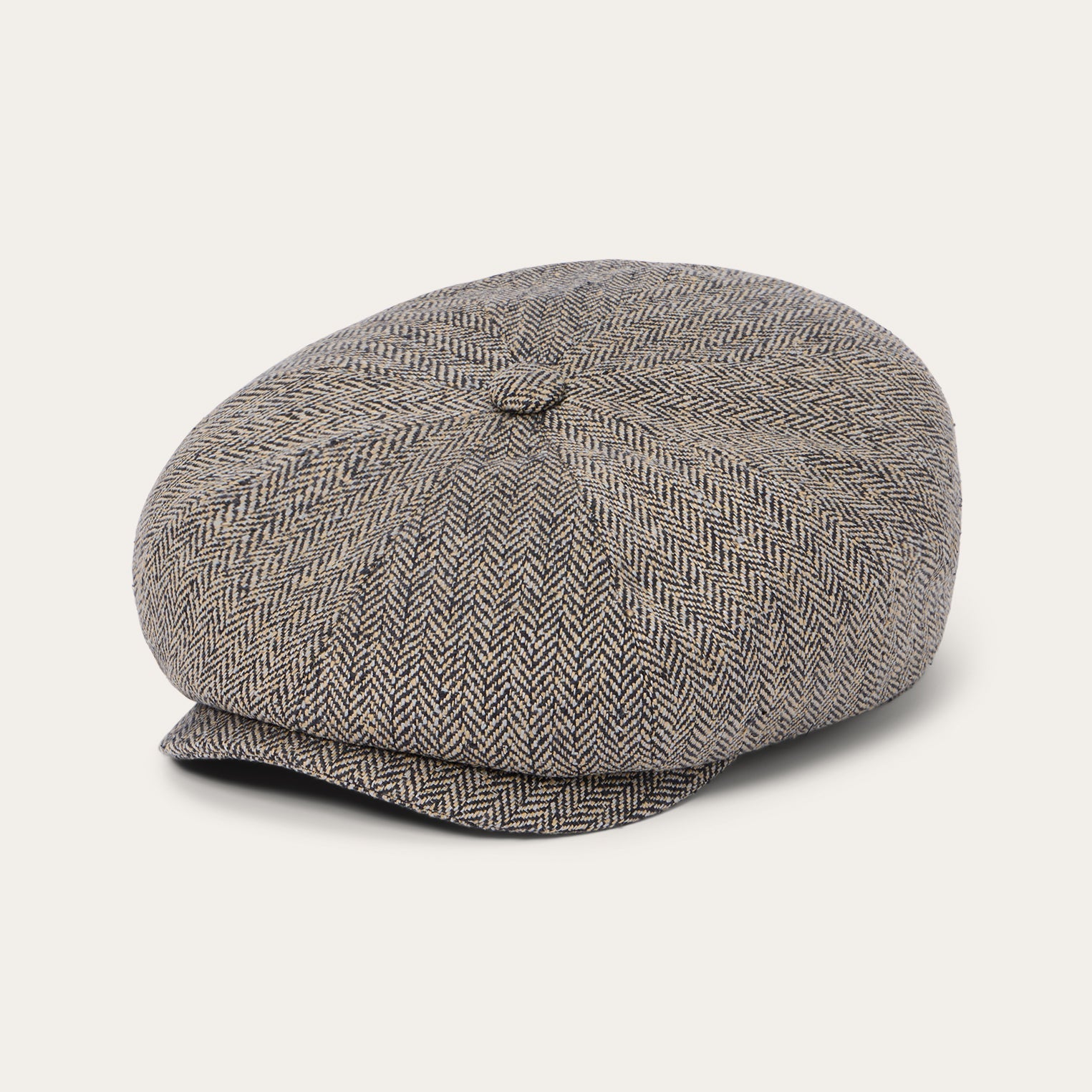 Herringbone Silk Hatteras | Stetson Black/Brown Herringbone