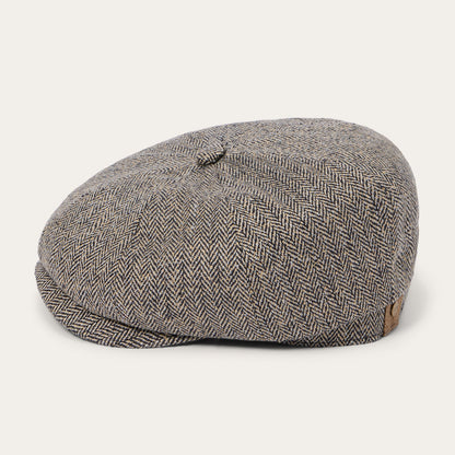 Herringbone Silk Hatteras | Stetson Black/Brown Herringbone