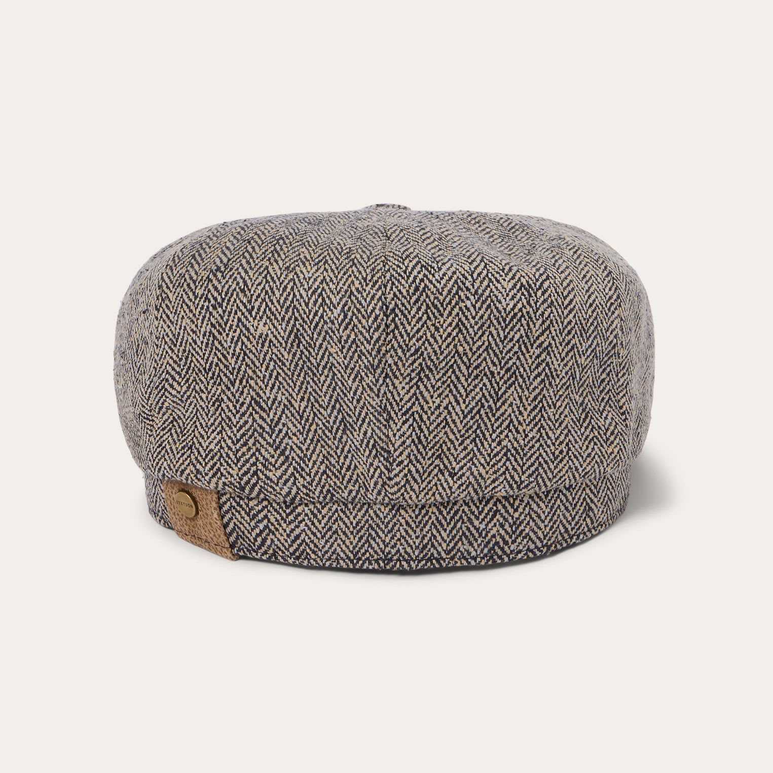 Herringbone Silk Hatteras | Stetson Black/Brown Herringbone