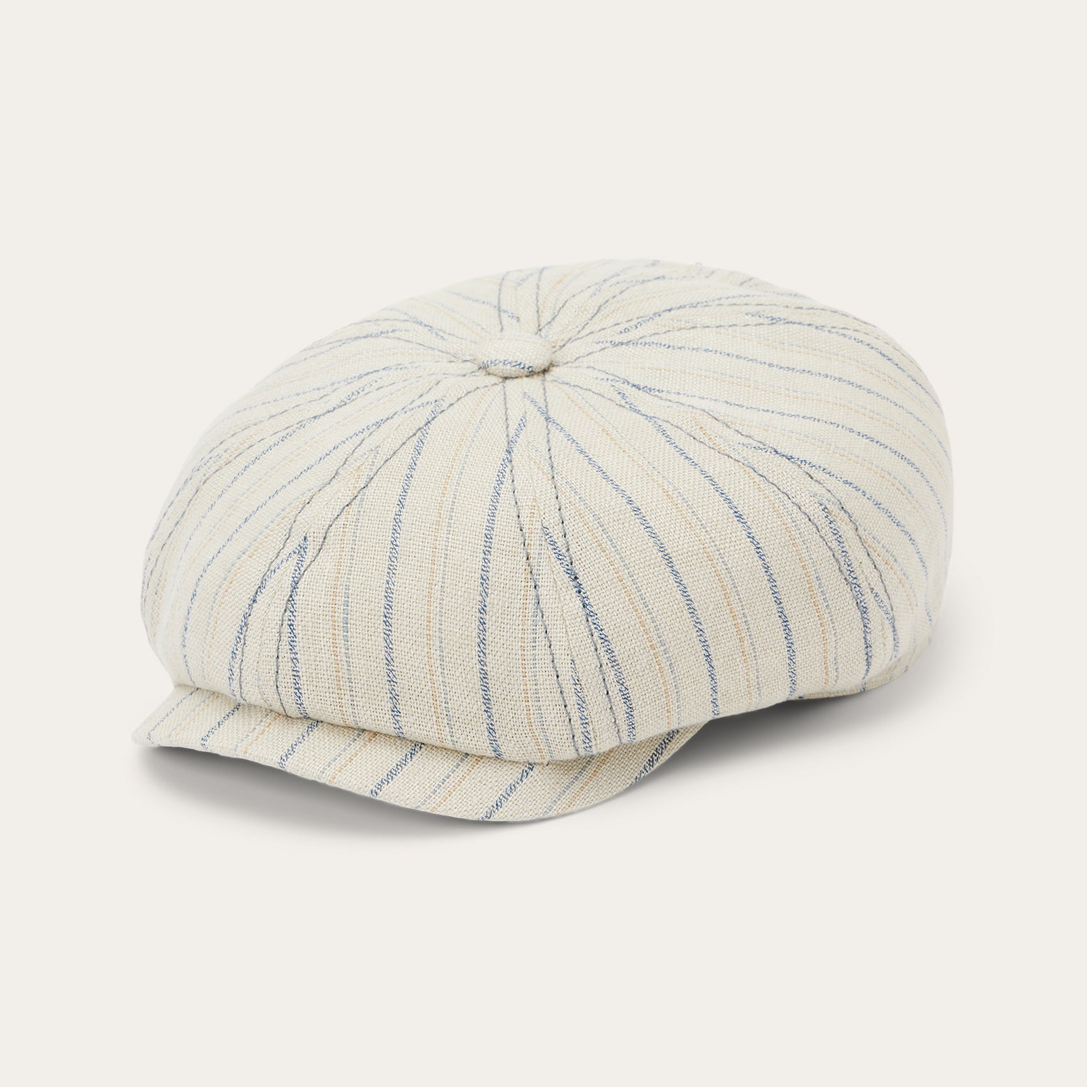 Striped Linen Hatteras | Stetson Off White With Stripes