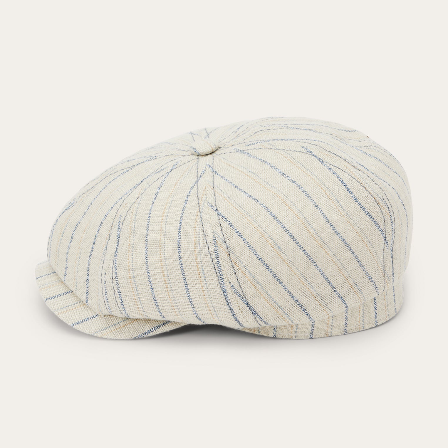 Striped Linen Hatteras | Stetson Off White With Stripes