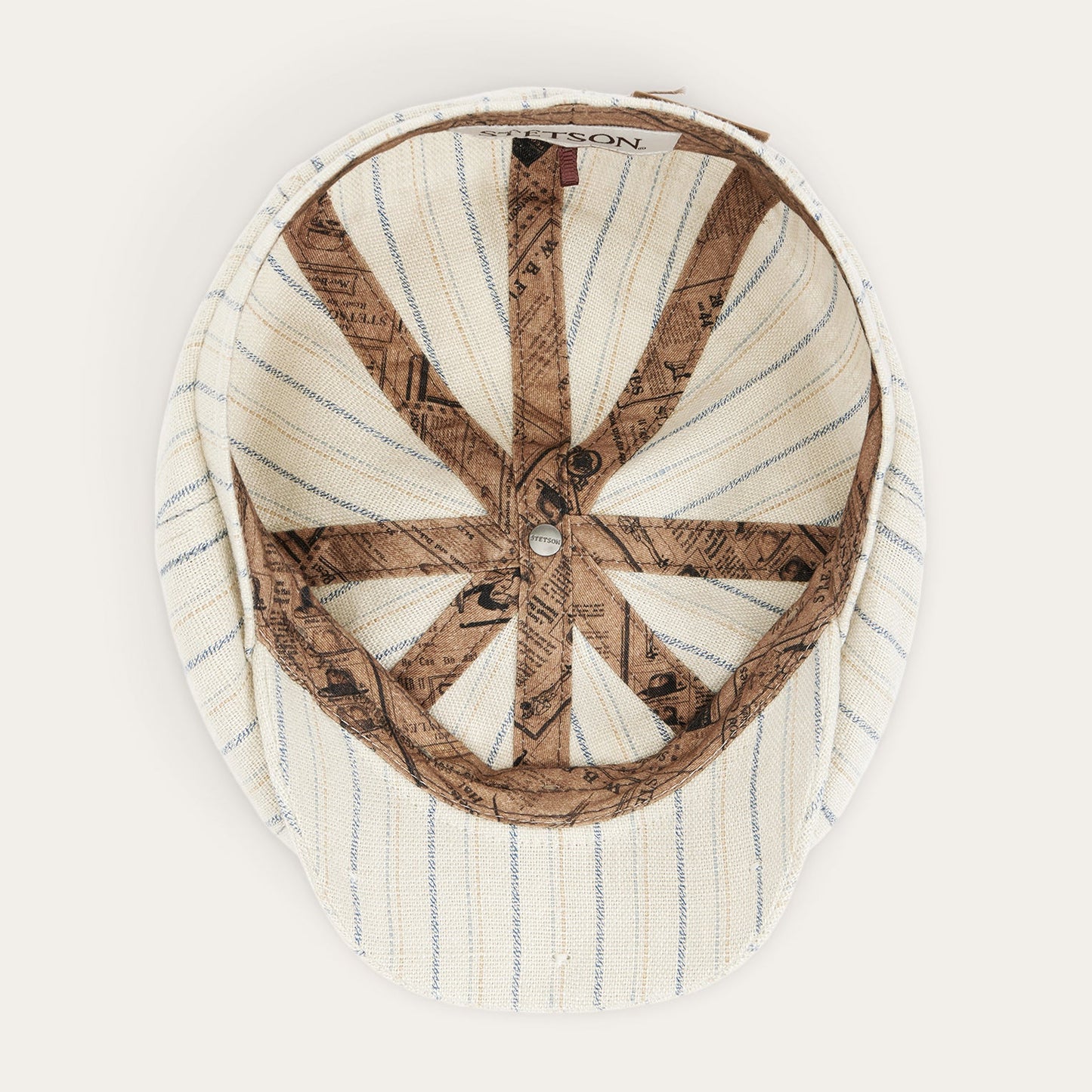 Striped Linen Hatteras | Stetson Off White With Stripes