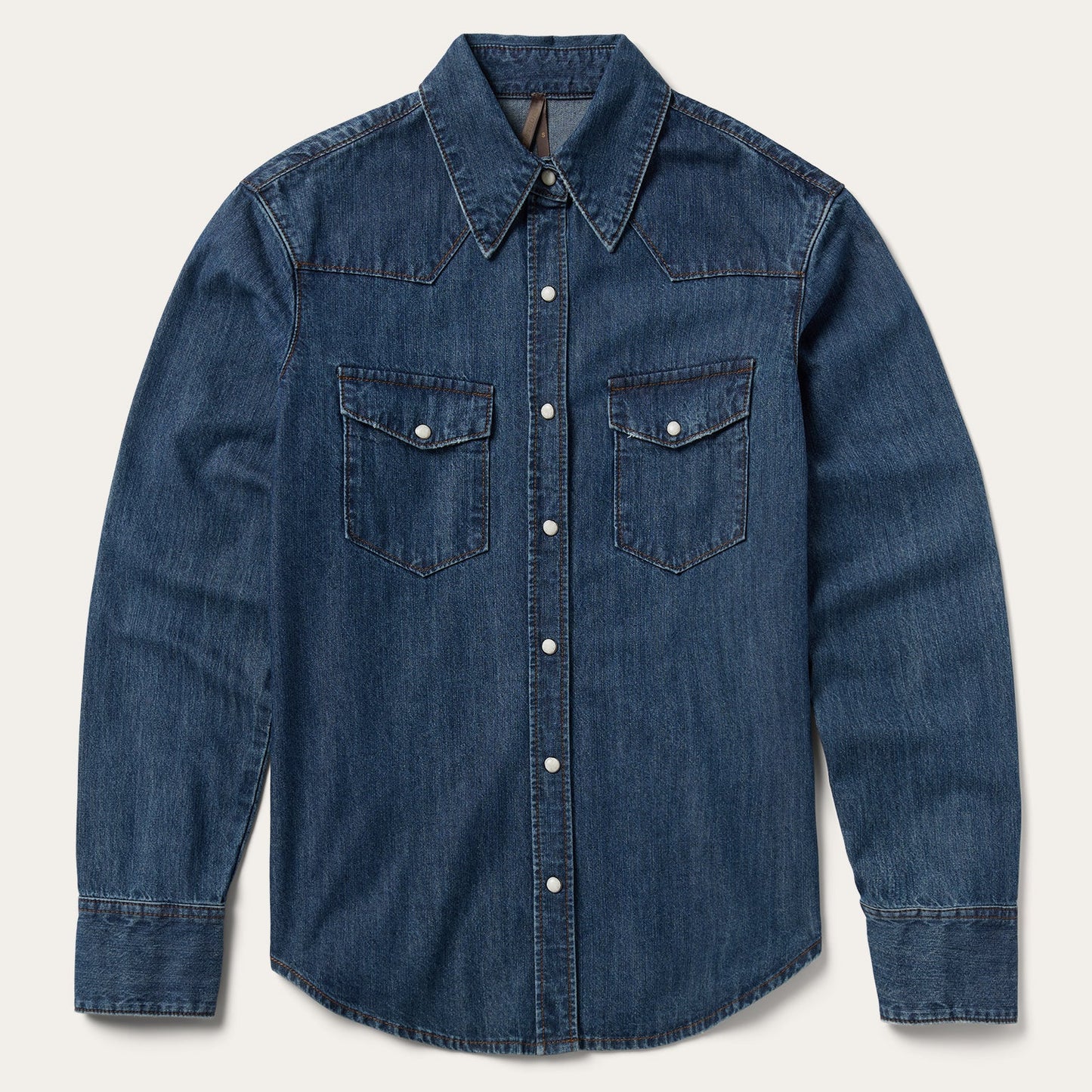 Dark Denim Snap Western Shirt | Stetson Blue