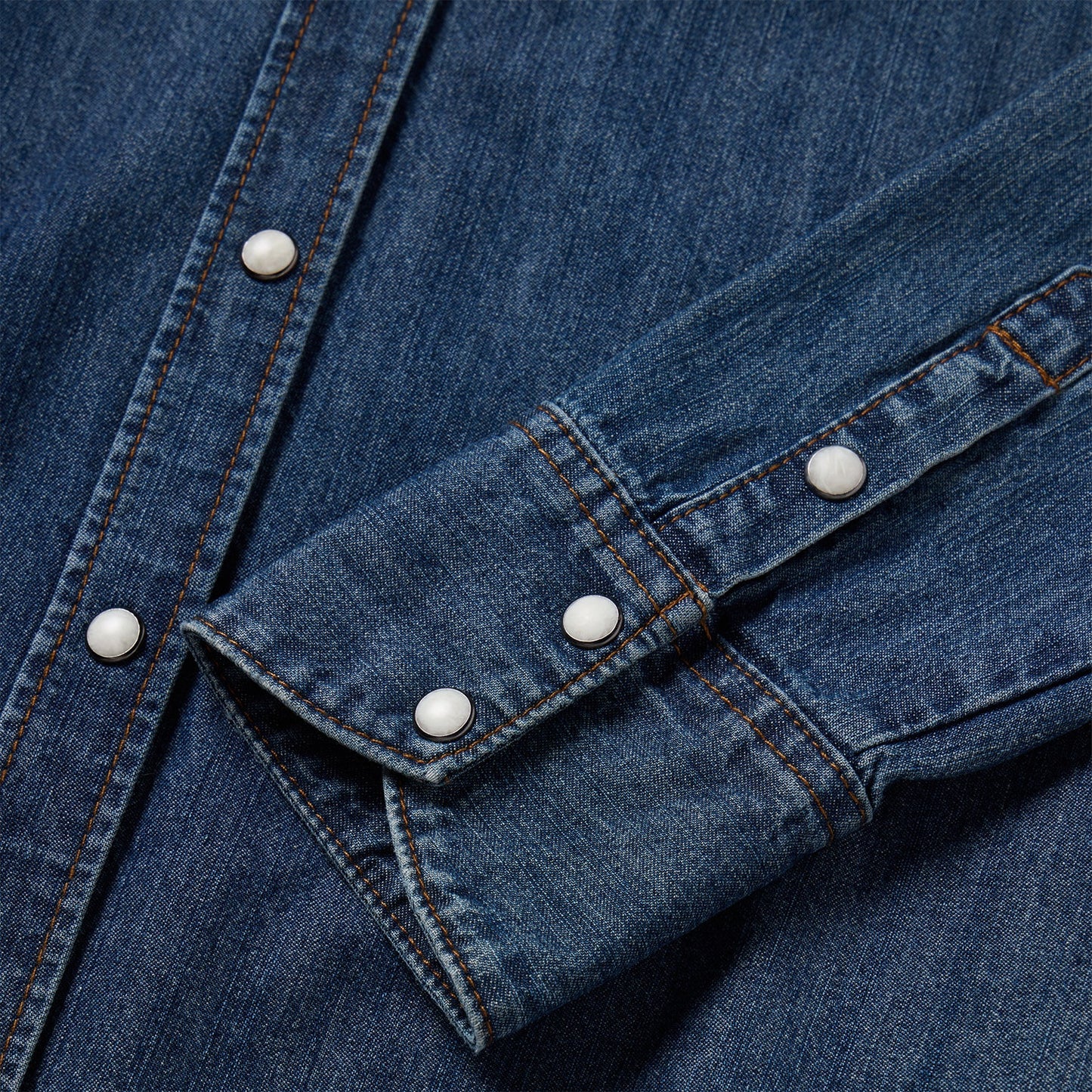 Dark Denim Snap Western Shirt | Stetson Blue