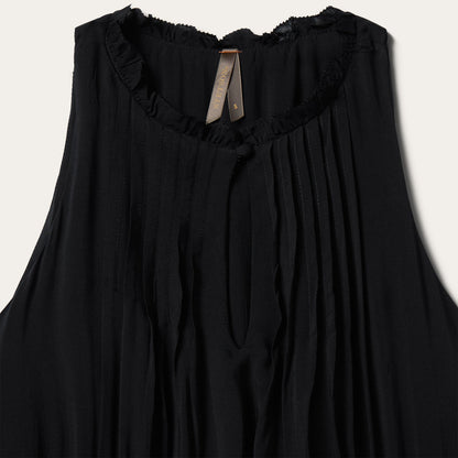 Solid Sleeveless Prairie Dress | Stetson Black