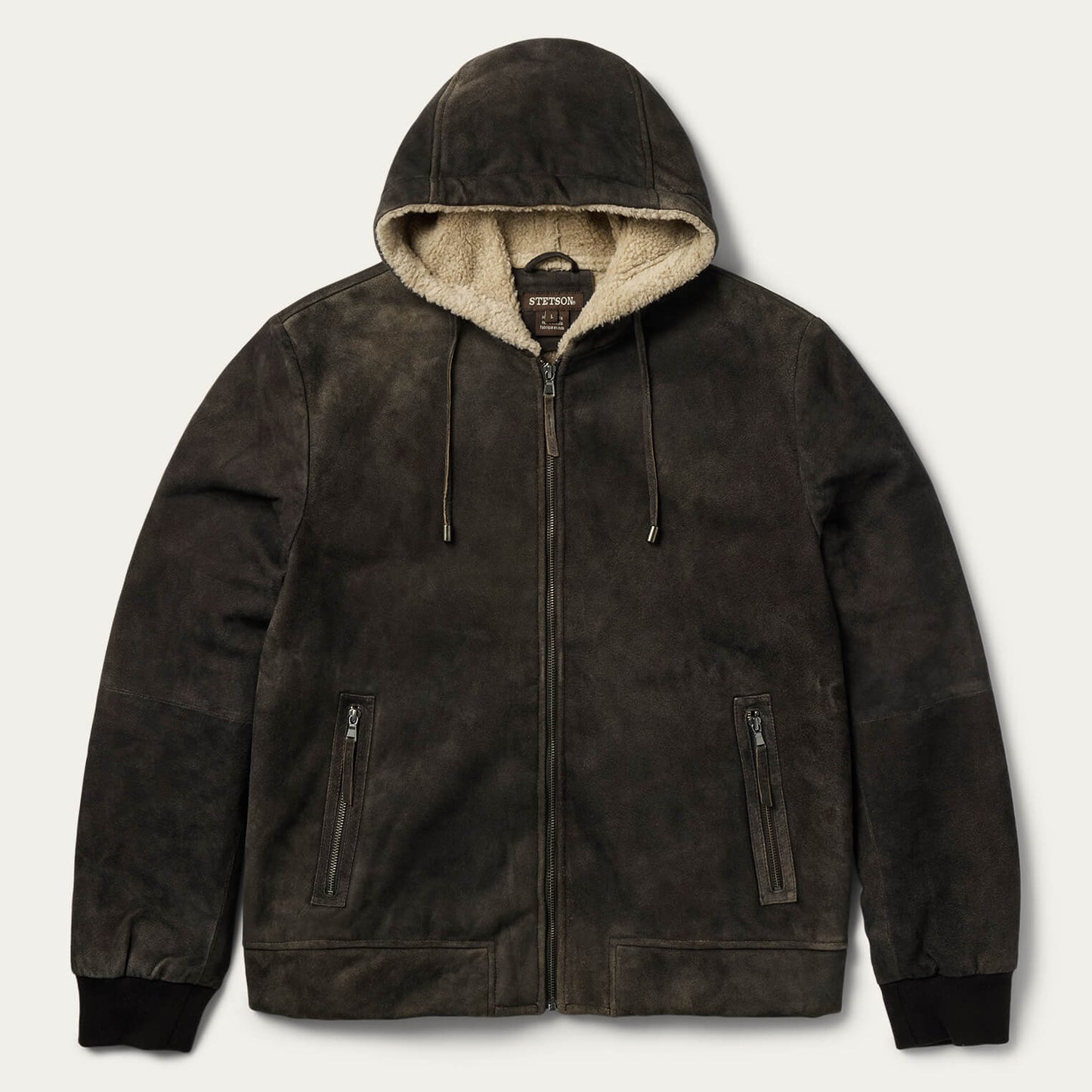 Suede Hooded Jacket | Stetson Brown
