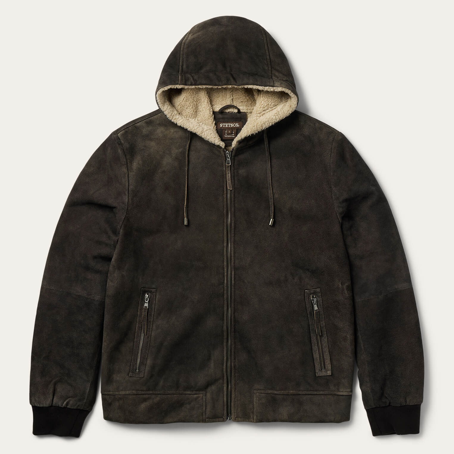 Suede Hooded Jacket | Stetson Brown