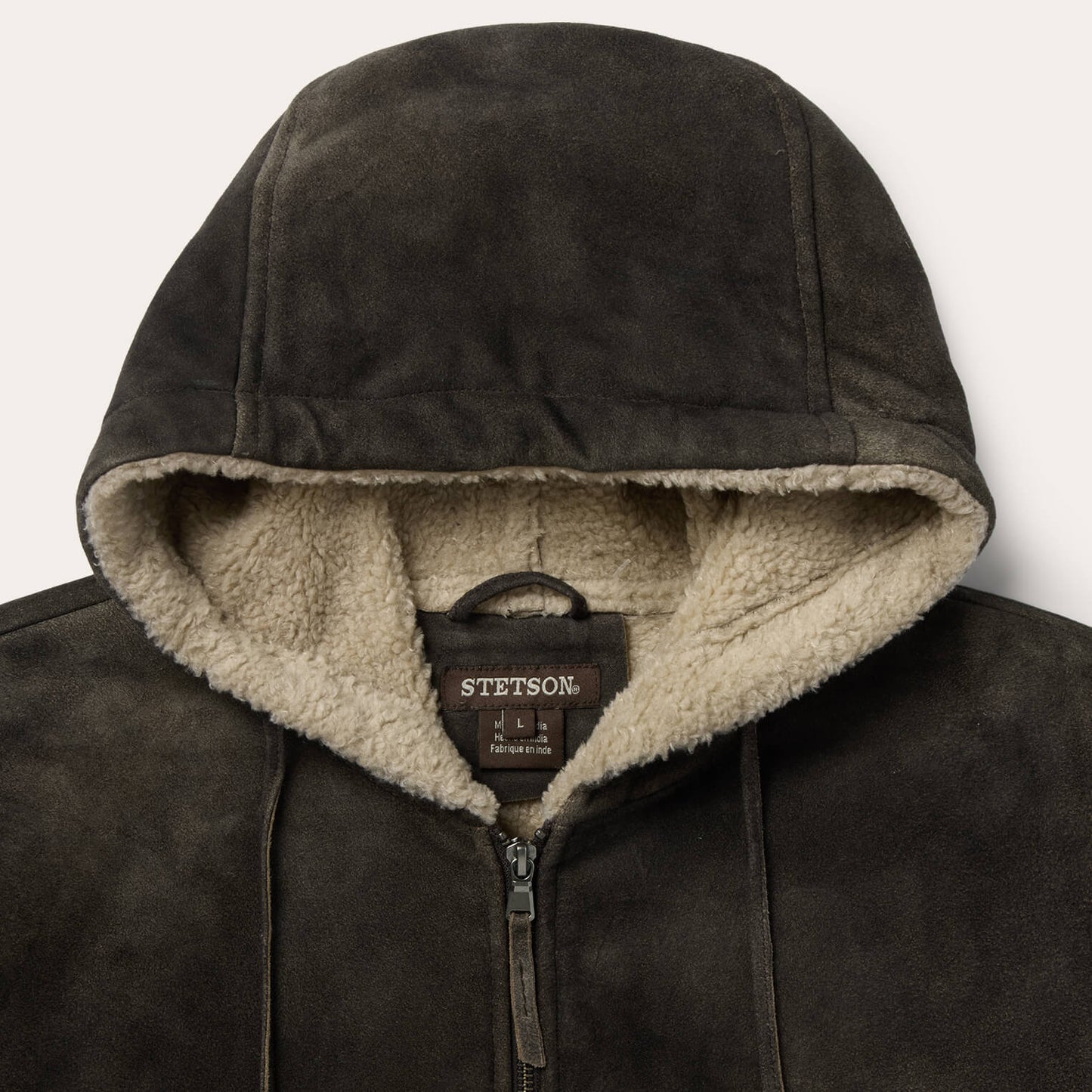 Suede Hooded Jacket | Stetson Brown