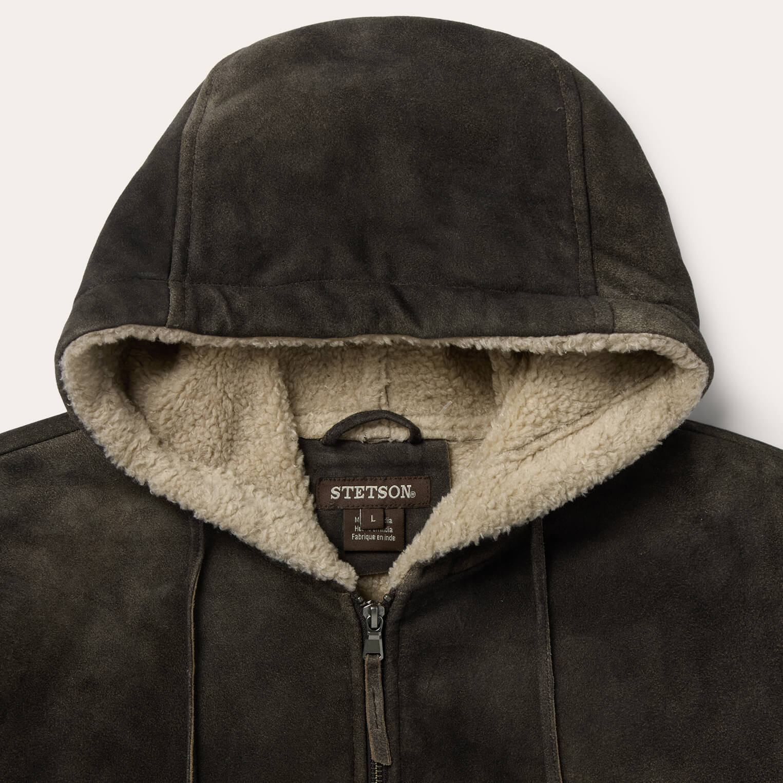 Suede Hooded Jacket | Stetson Brown
