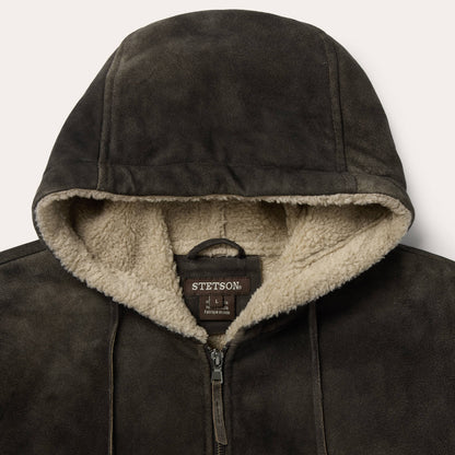 Suede Hooded Jacket | Stetson Brown
