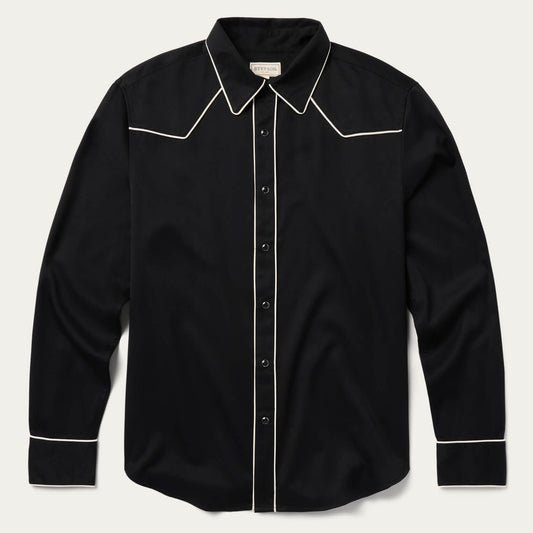 Vintage Piped Western Shirt | Stetson Black