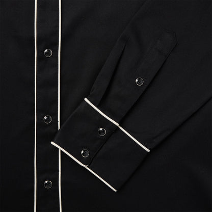 Vintage Piped Western Shirt | Stetson Black