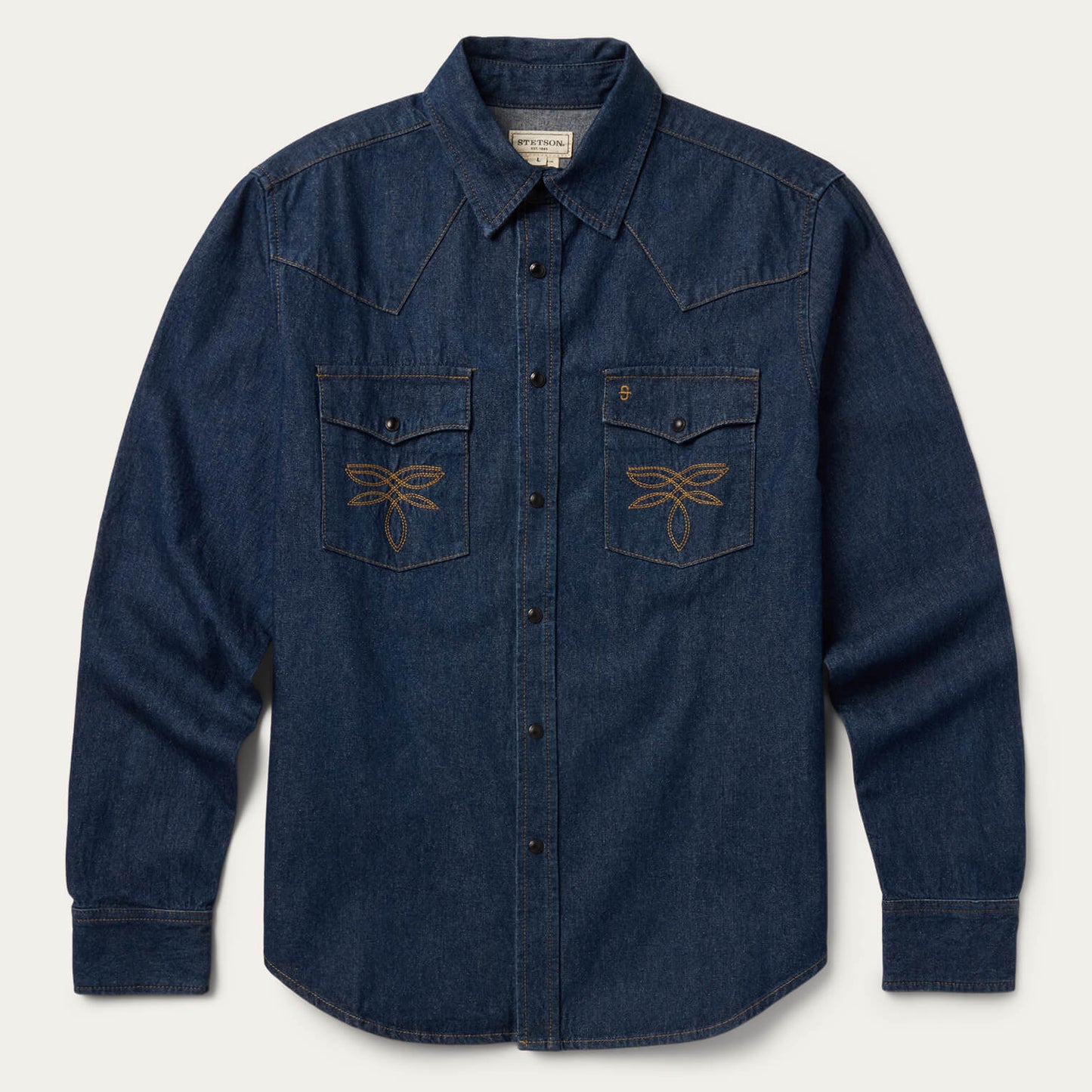 Boot Stitch Raw Denim Shirt | Stetson Blue