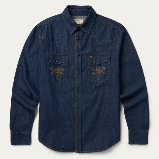 Boot Stitch Raw Denim Shirt | Stetson Blue
