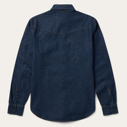 Boot Stitch Raw Denim Shirt | Stetson Blue
