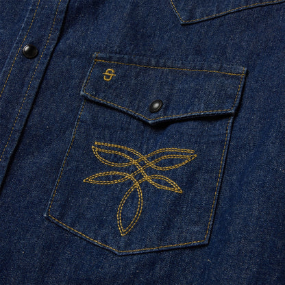 Boot Stitch Raw Denim Shirt | Stetson Blue