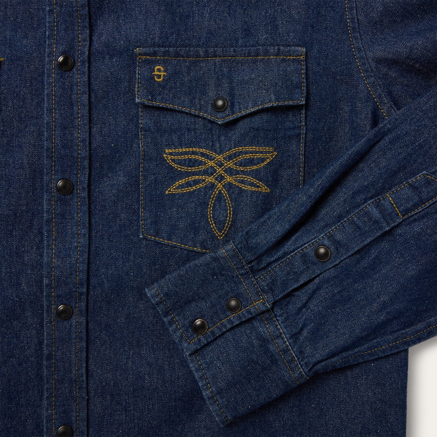Boot Stitch Raw Denim Shirt | Stetson Blue
