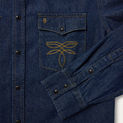 Boot Stitch Raw Denim Shirt | Stetson Blue