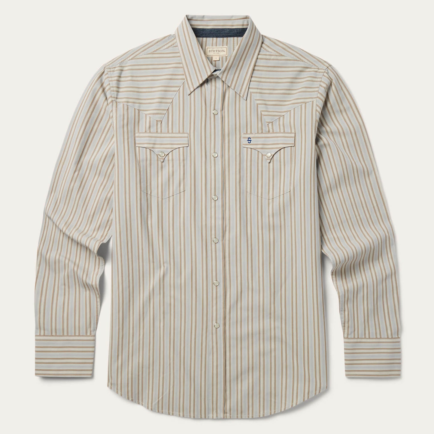 Ticking Stripe Western Shirt | Stetson Brown