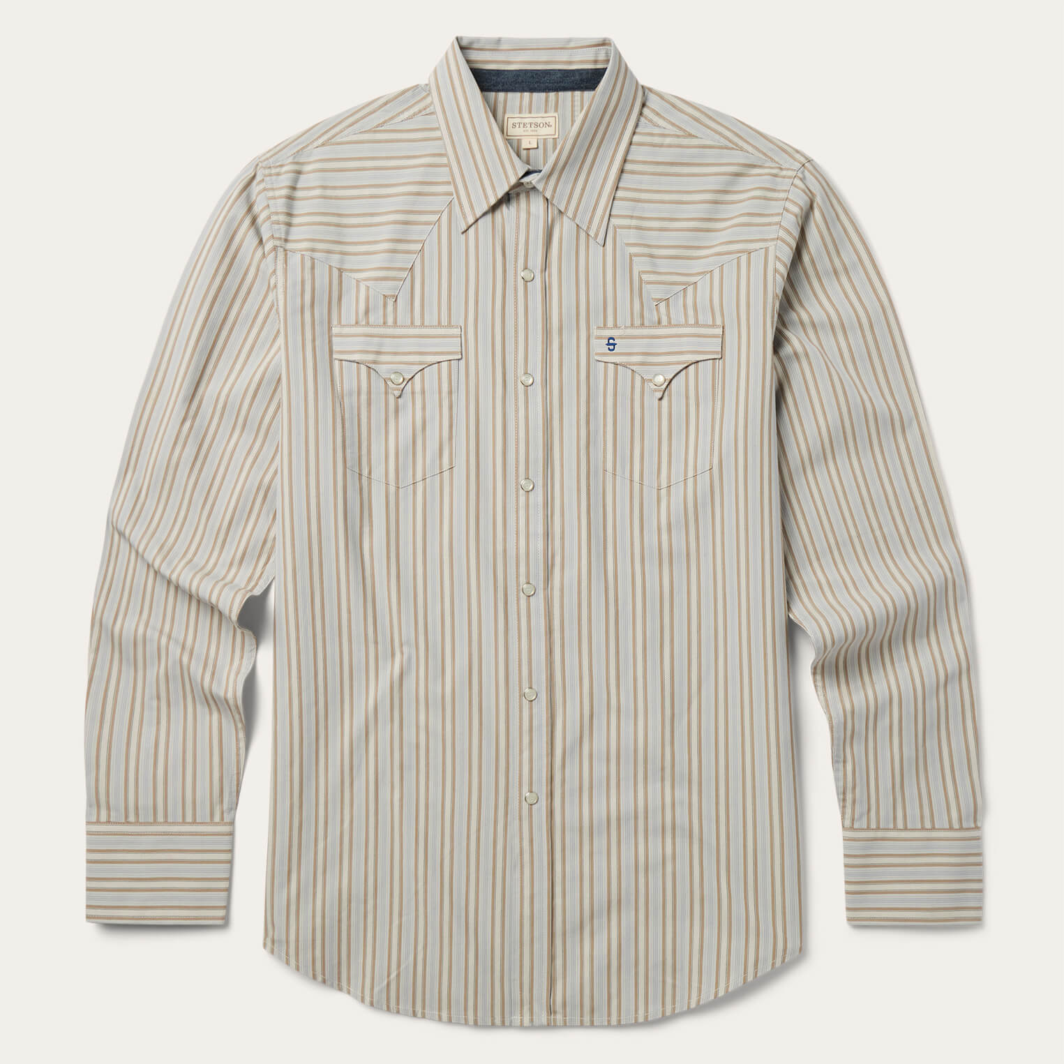 Ticking Stripe Western Shirt | Stetson Brown