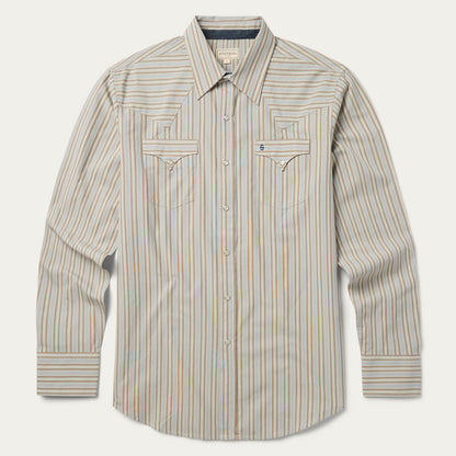 Ticking Stripe Western Shirt | Stetson Brown