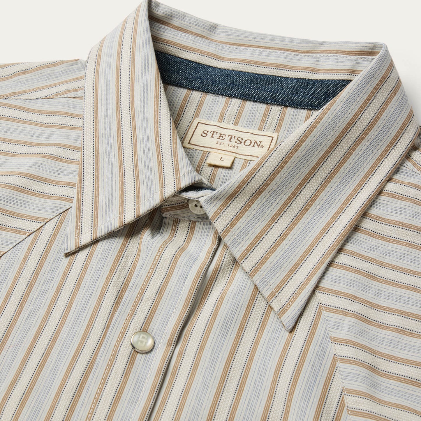 Ticking Stripe Western Shirt | Stetson Brown