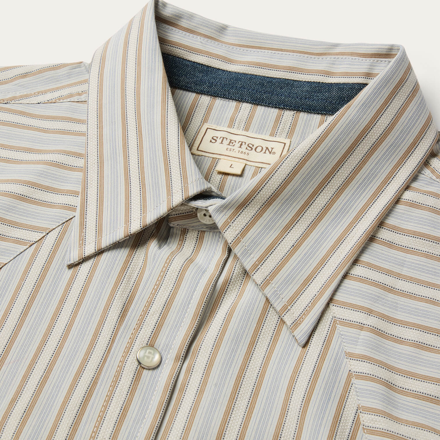 Ticking Stripe Western Shirt | Stetson Brown