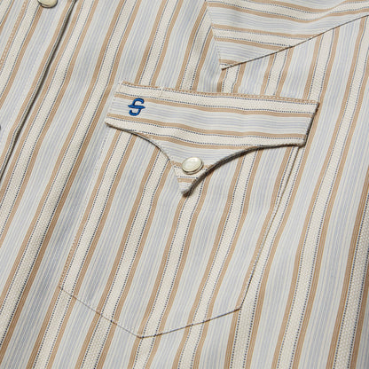 Ticking Stripe Western Shirt | Stetson Brown