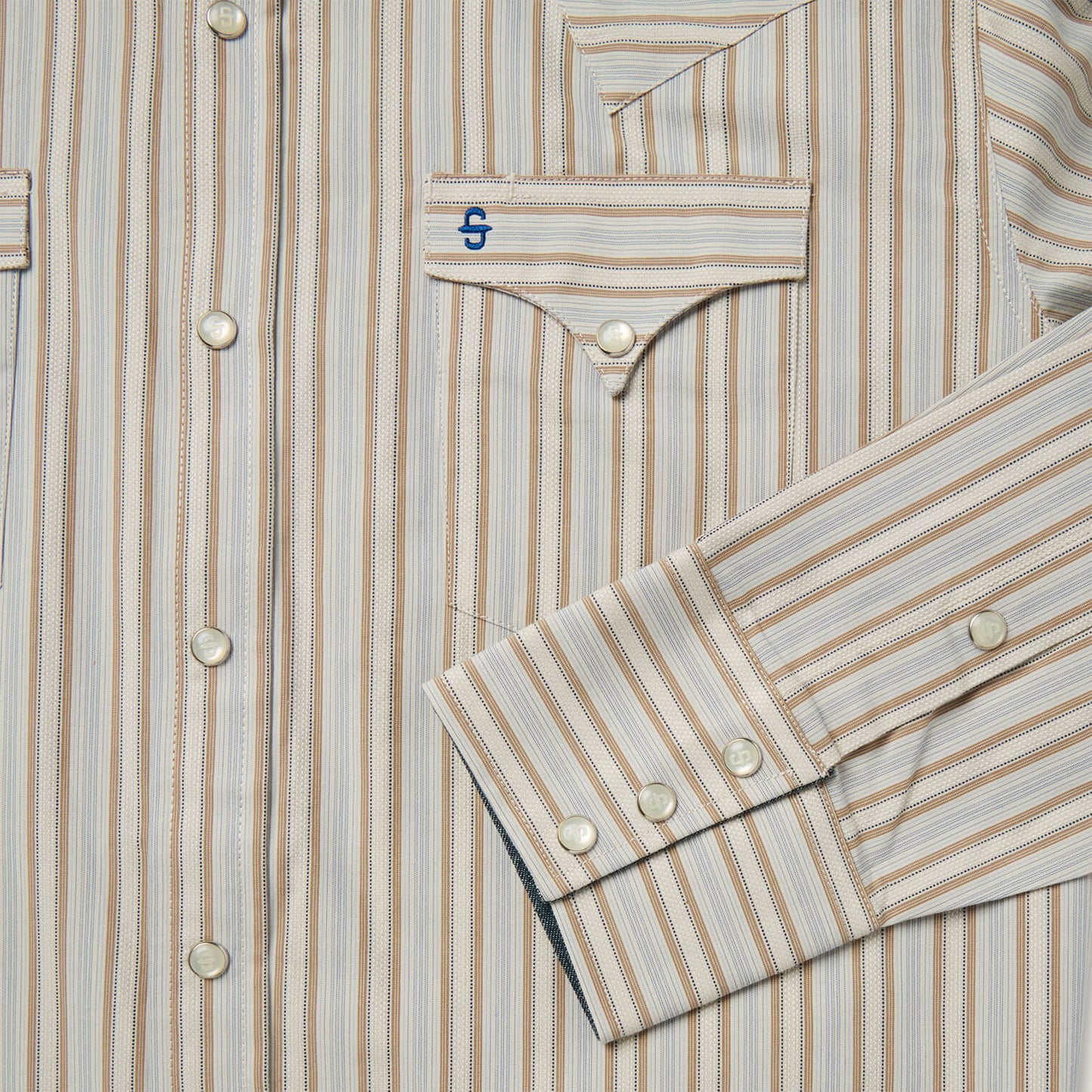 Ticking Stripe Western Shirt | Stetson Brown